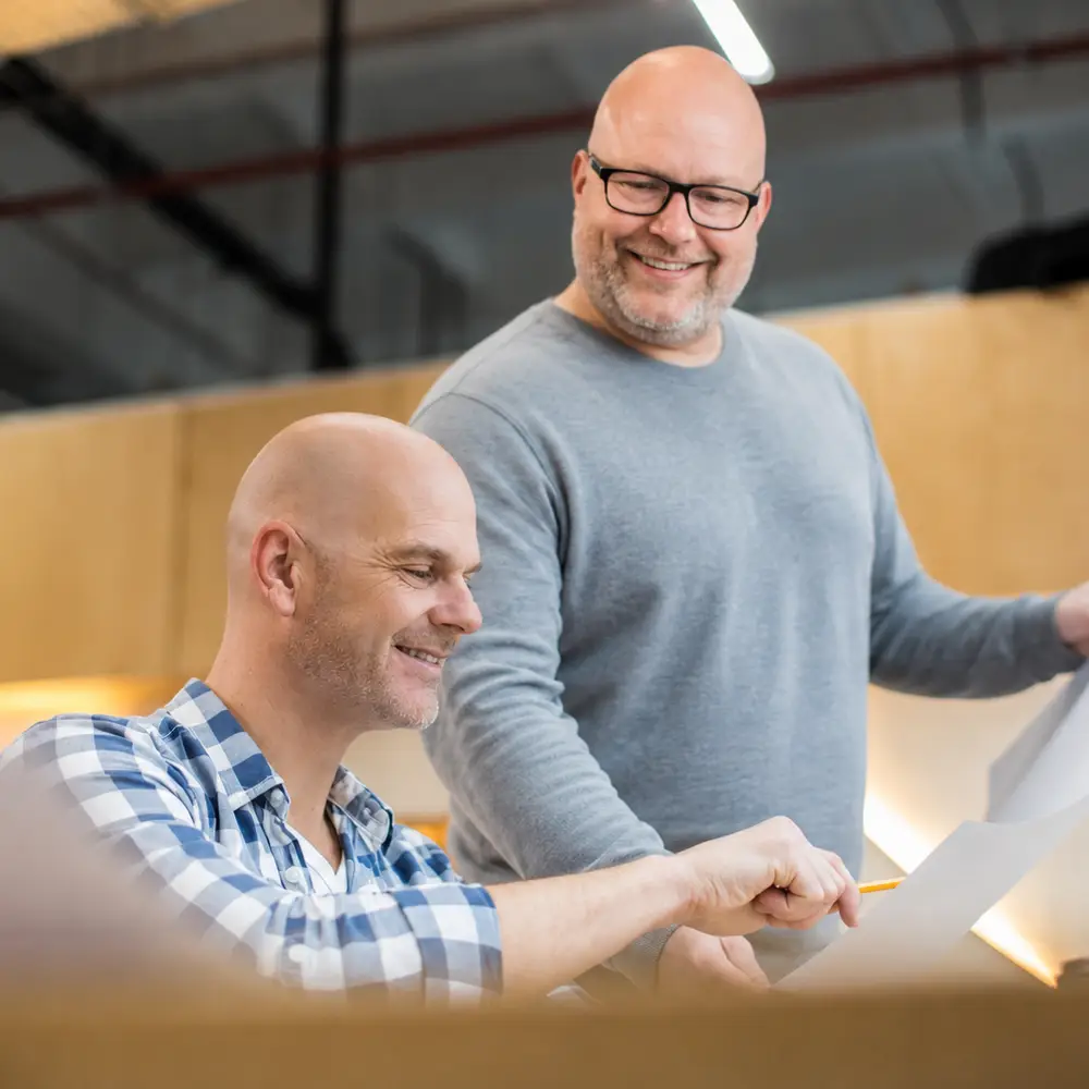 Paul Kroes en Erwin Vermeulen in een Branding sessie voor de maakindustrie